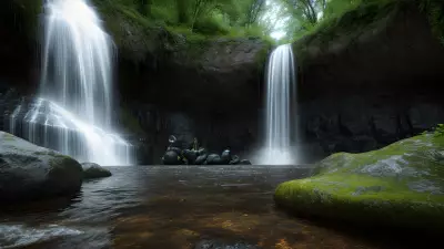 Serpentine Guardians at the Enchanting Waterfall