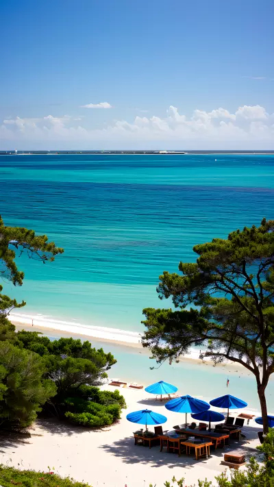 Travel to the Vibrant Beach Scene with a Restaurant Touch