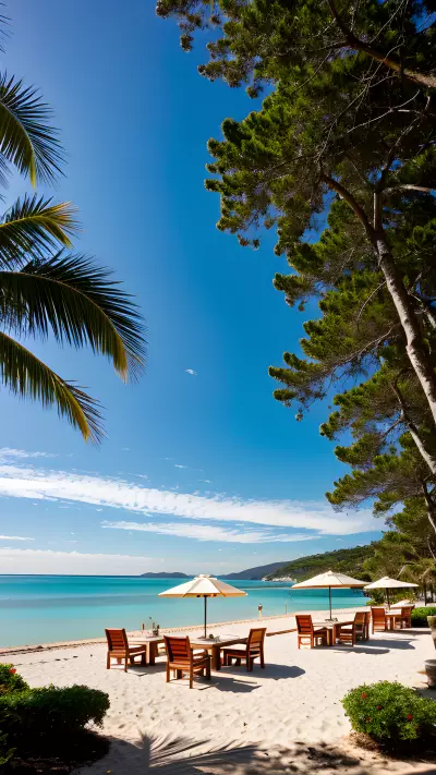 Travel to the Vibrant Beach Scene with a Restaurant Touch