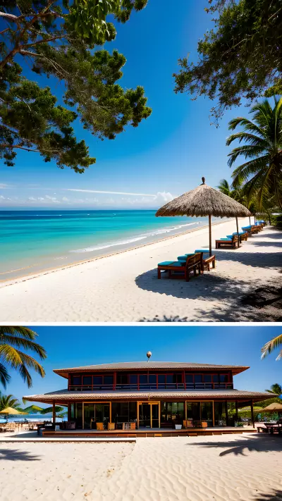 Travel to the Vibrant Beach Scene with a Restaurant Touch