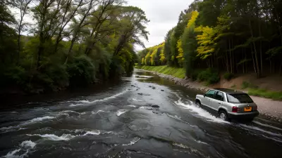 Car on the River Capturing Perfect Leading Lines