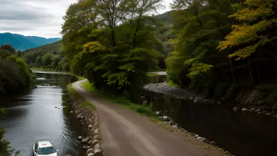 Car on the River Capturing Perfect Leading Lines