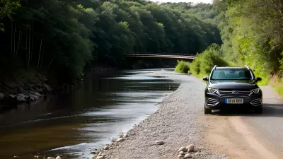 Car on the River Capturing Perfect Leading Lines