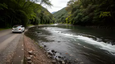 Car on the River Capturing Perfect Leading Lines