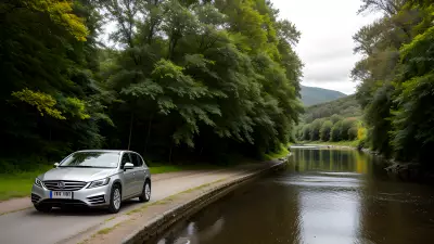 Car on the River Capturing Perfect Leading Lines