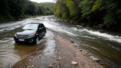 Car on the River Capturing Perfect Leading Lines