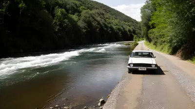 Car on the River Capturing Perfect Leading Lines