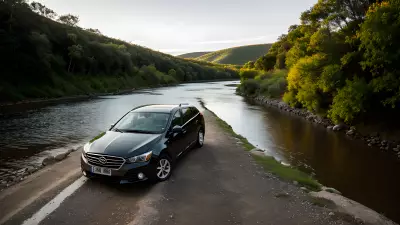Car on the River Capturing Perfect Leading Lines