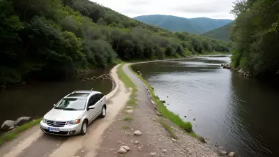 Car on the River Capturing Perfect Leading Lines