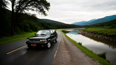 Car on the River Capturing Perfect Leading Lines