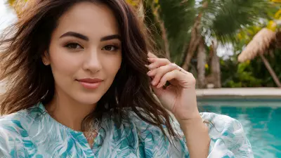 Splash of Color   A Minimalist Portrait at a Tropical Pool