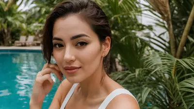 Splash of Color   A Minimalist Portrait at a Tropical Pool