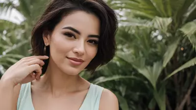 Splash of Color   A Minimalist Portrait at a Tropical Pool