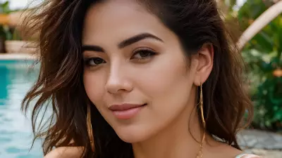 Splash of Color   A Minimalist Portrait at a Tropical Pool