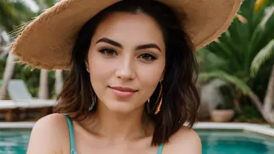 Splash of Color   A Minimalist Portrait at a Tropical Pool