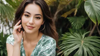 Splash of Color   A Minimalist Portrait at a Tropical Pool