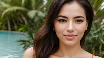 Splash of Color   A Minimalist Portrait at a Tropical Pool