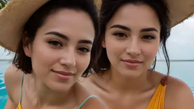 Splash of Color   A Minimalist Portrait at a Tropical Pool