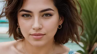 Splash of Color   A Minimalist Portrait at a Tropical Pool