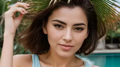 Splash of Color   A Minimalist Portrait at a Tropical Pool