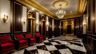 Composition in the Modern Times at a Classic Theater Lobby