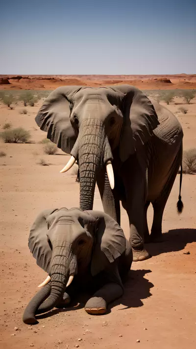 Preserving the Wild A Photographer's Encounter with African Elephants in the Desert