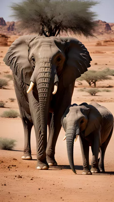Preserving the Wild A Photographer's Encounter with African Elephants in the Desert