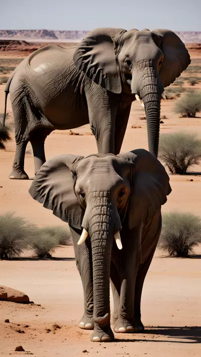 Preserving the Wild A Photographer's Encounter with African Elephants in the Desert