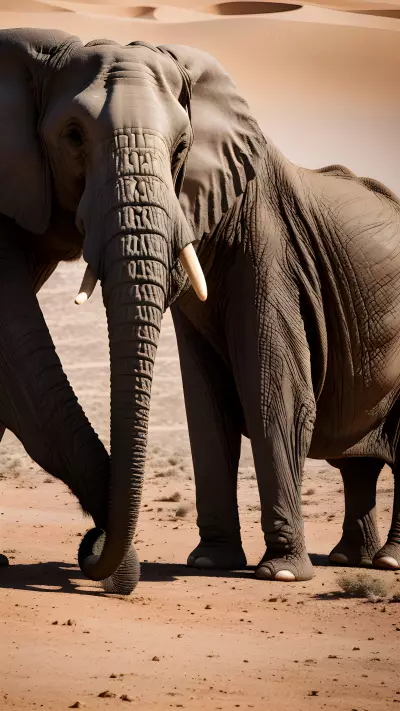 Preserving the Wild A Photographer's Encounter with African Elephants in the Desert