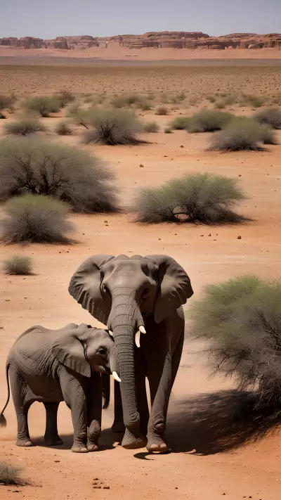 Preserving the Wild A Photographer's Encounter with African Elephants in the Desert