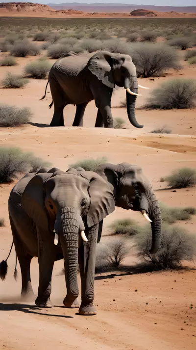Preserving the Wild A Photographer's Encounter with African Elephants in the Desert