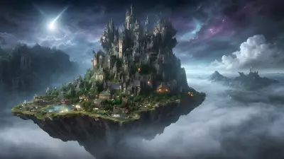 Aerial Enclave Sublime Village in the Celestial Clouds