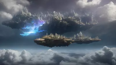 Aerial Enclave Sublime Village in the Celestial Clouds