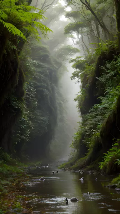 Breathtaking Wildlife in the Tranquil Gully