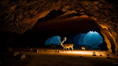 Wildlife in an Elegant Cave