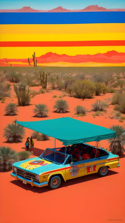 Hot Summer Parade in the Desert A Painting by Elizabeth Peyton