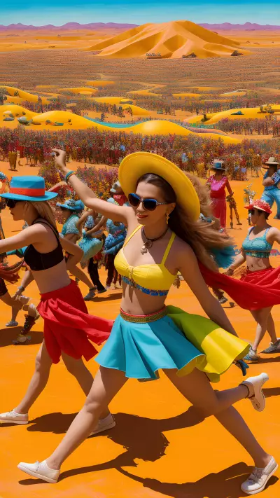 Hot Summer Parade in the Desert A Painting by Elizabeth Peyton