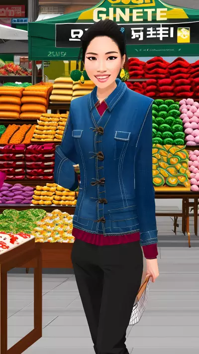 Gender fluid Vendor at the Street Market