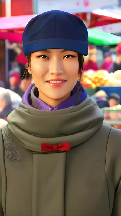 Gender fluid Vendor at the Street Market