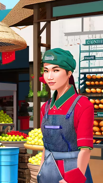 Gender fluid Vendor at the Street Market