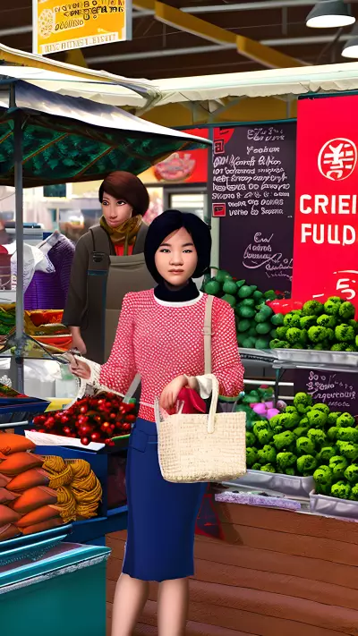 Gender fluid Vendor at the Street Market