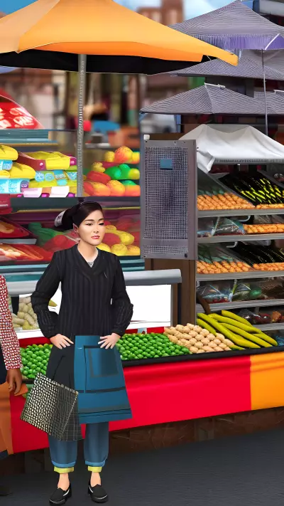Gender fluid Vendor at the Street Market
