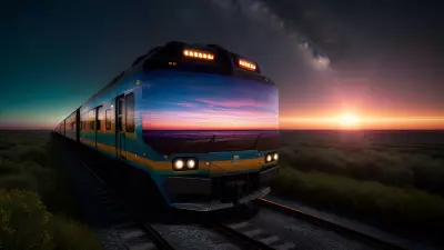Luminous Journey A Sunset Train Ride