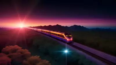 Luminous Journey A Sunset Train Ride