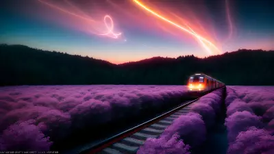 Luminous Journey A Sunset Train Ride