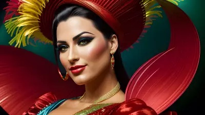 Trent Kaniuga Inspired Carnival Portrait Elegantly Vibrant Celebration