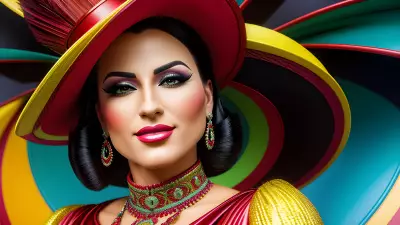 Trent Kaniuga Inspired Carnival Portrait Elegantly Vibrant Celebration