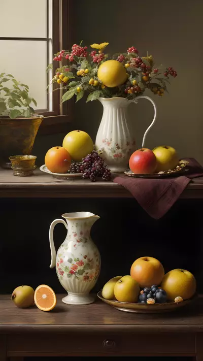 Vintage Still Life Capturing the Beauty of Aging through Oil Painting