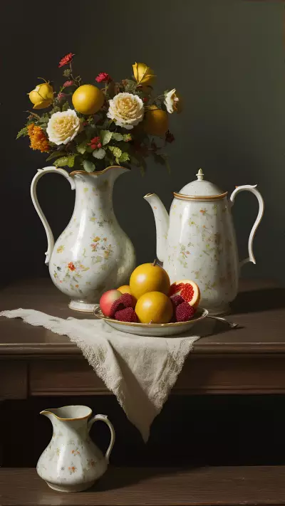 Vintage Still Life Capturing the Beauty of Aging through Oil Painting
