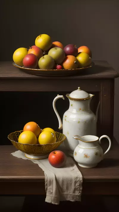Vintage Still Life Capturing the Beauty of Aging through Oil Painting